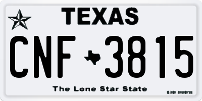 TX license plate CNF3815