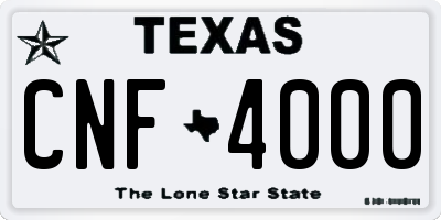 TX license plate CNF4000