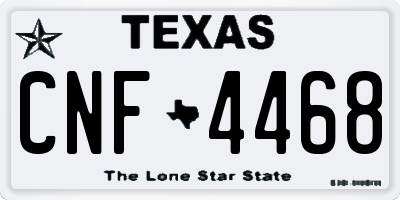 TX license plate CNF4468