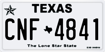 TX license plate CNF4841