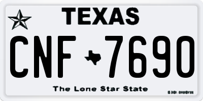 TX license plate CNF7690