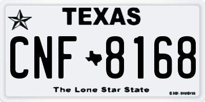 TX license plate CNF8168
