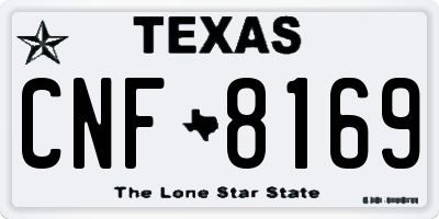 TX license plate CNF8169