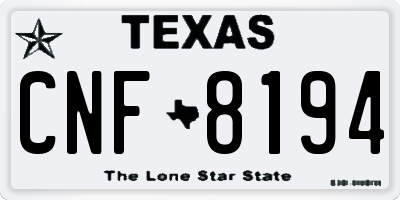 TX license plate CNF8194