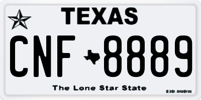 TX license plate CNF8889