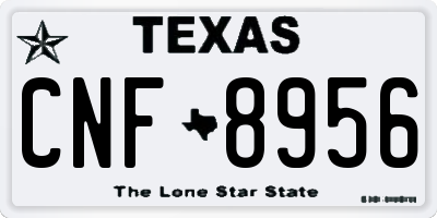 TX license plate CNF8956
