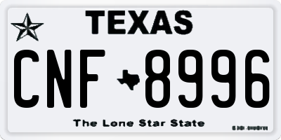 TX license plate CNF8996