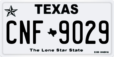 TX license plate CNF9029