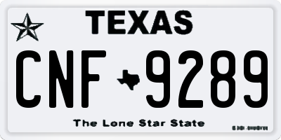 TX license plate CNF9289