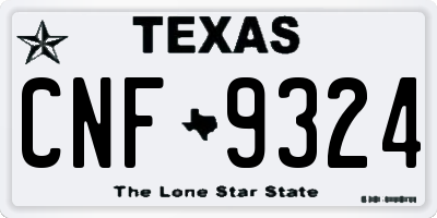 TX license plate CNF9324