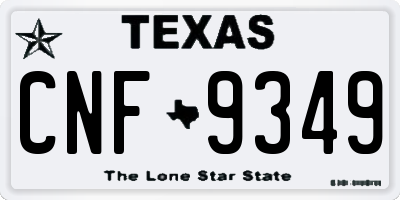 TX license plate CNF9349