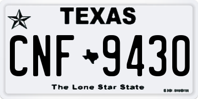 TX license plate CNF9430
