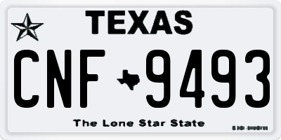 TX license plate CNF9493