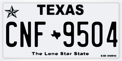 TX license plate CNF9504