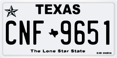 TX license plate CNF9651