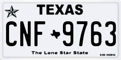 TX license plate CNF9763
