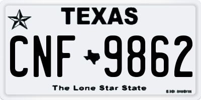 TX license plate CNF9862
