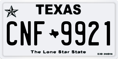 TX license plate CNF9921