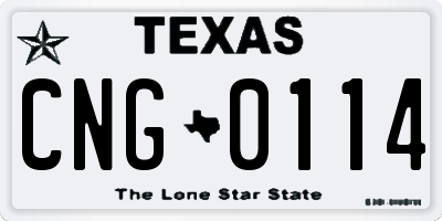 TX license plate CNG0114