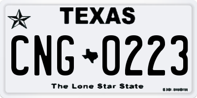 TX license plate CNG0223