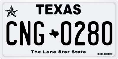 TX license plate CNG0280