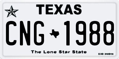 TX license plate CNG1988