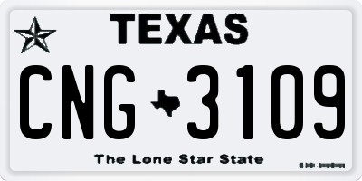 TX license plate CNG3109