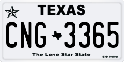 TX license plate CNG3365