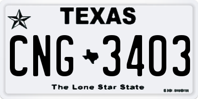 TX license plate CNG3403