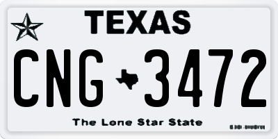 TX license plate CNG3472