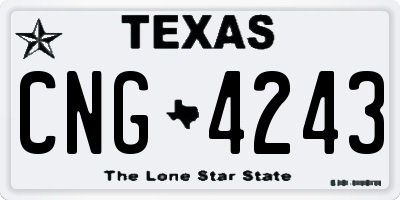 TX license plate CNG4243