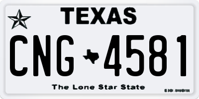 TX license plate CNG4581