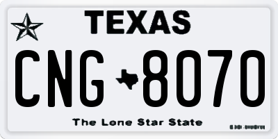 TX license plate CNG8070