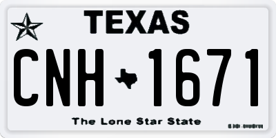 TX license plate CNH1671