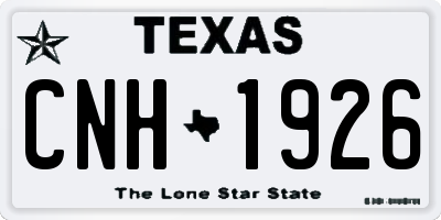 TX license plate CNH1926