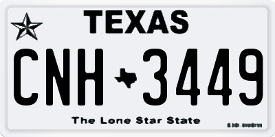 TX license plate CNH3449