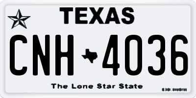 TX license plate CNH4036