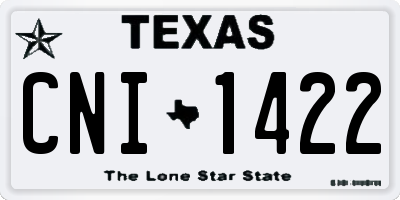 TX license plate CNI1422