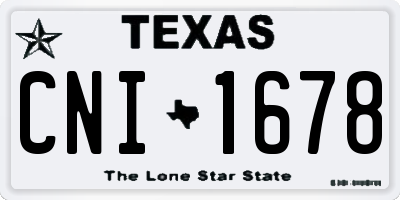 TX license plate CNI1678