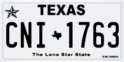 TX license plate CNI1763