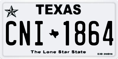 TX license plate CNI1864