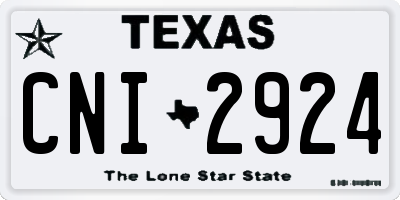 TX license plate CNI2924