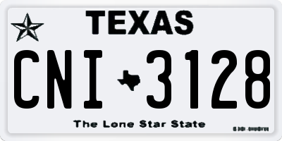 TX license plate CNI3128