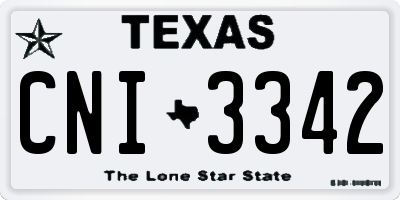 TX license plate CNI3342