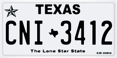 TX license plate CNI3412