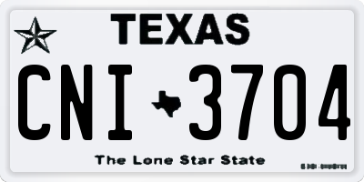 TX license plate CNI3704