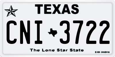 TX license plate CNI3722