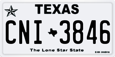 TX license plate CNI3846