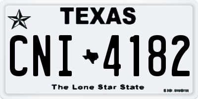TX license plate CNI4182