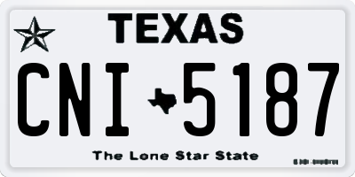 TX license plate CNI5187